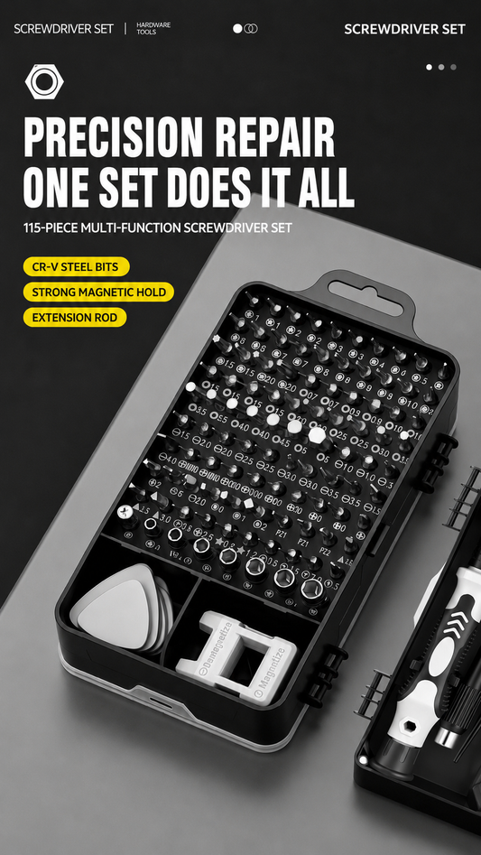 115 in 1 Precision Magnetic Screwdriver Set