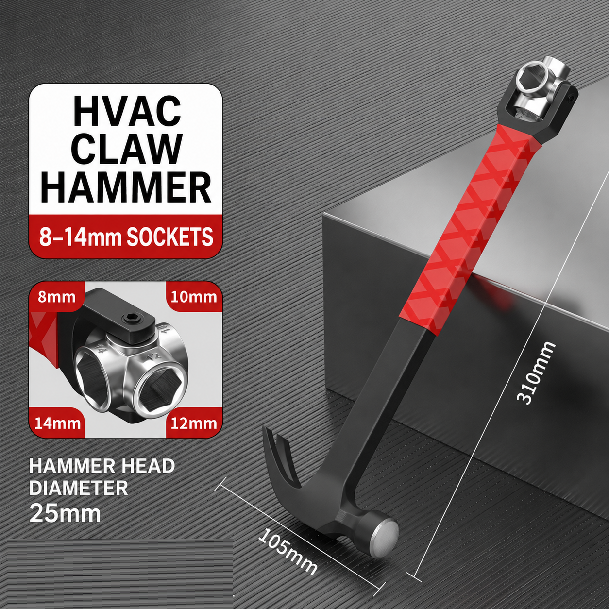 Multi-Functional Claw Hammer with Socket Wrench