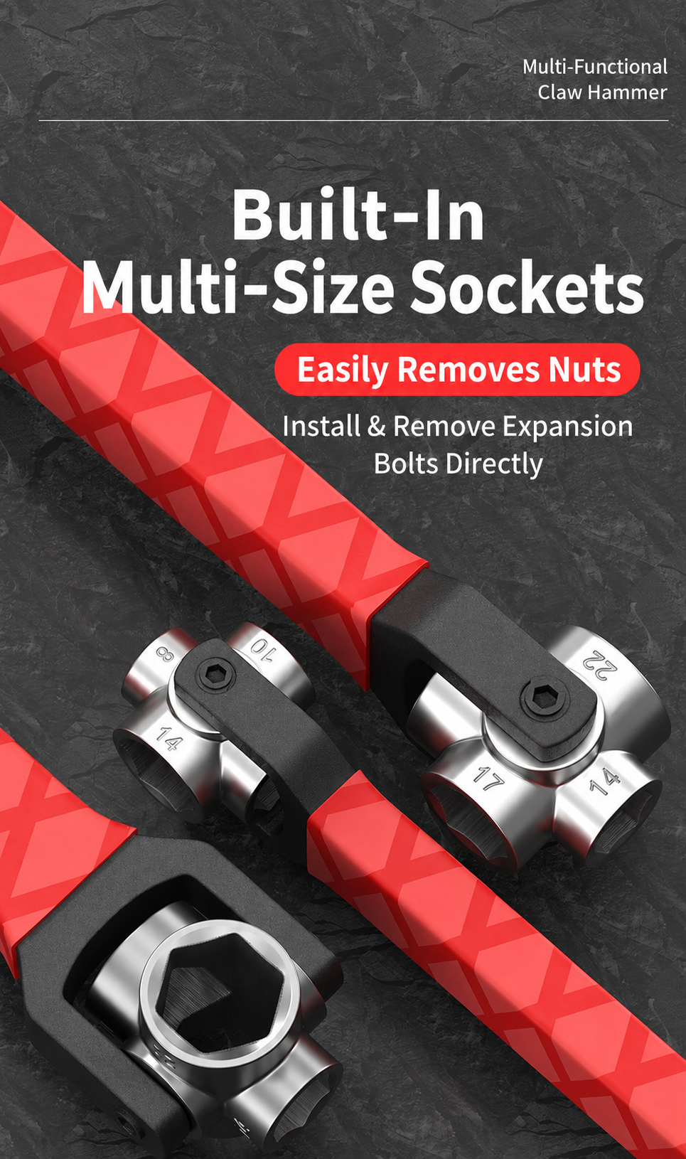 Multi-Functional Claw Hammer with Socket Wrench
