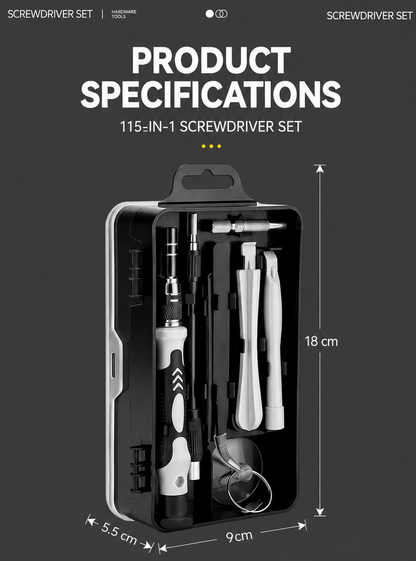 115 in 1 Precision Magnetic Screwdriver Set