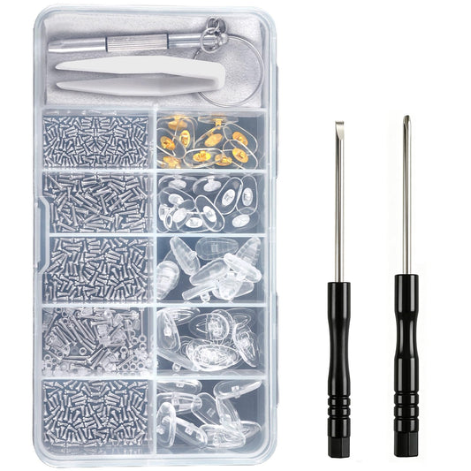 Complete Eyeglass Repair Kit with Anti-Slip Silicone Nose Pads