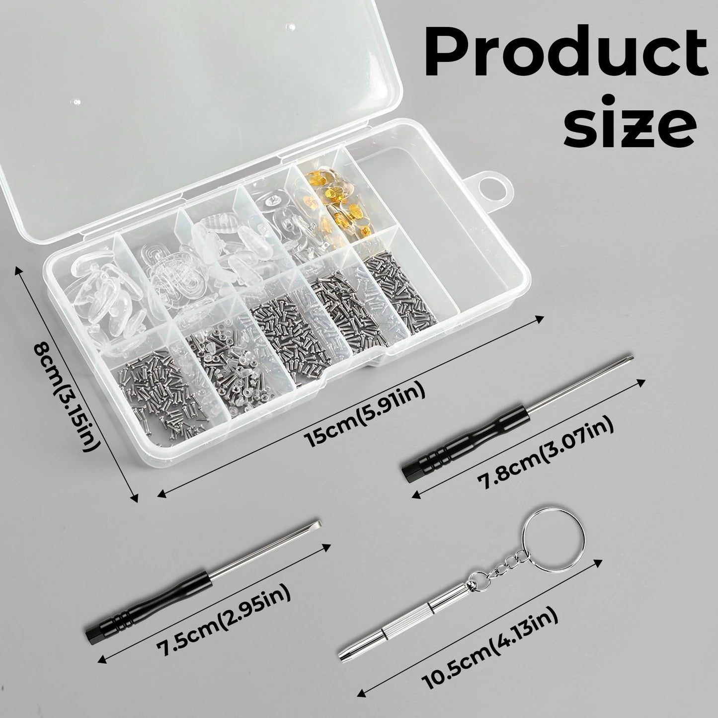 Complete Eyeglass Repair Kit with Anti-Slip Silicone Nose Pads